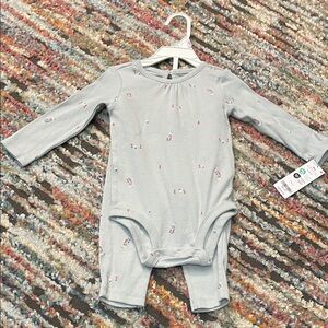 Carter's Light Gray Floral Bodysuit